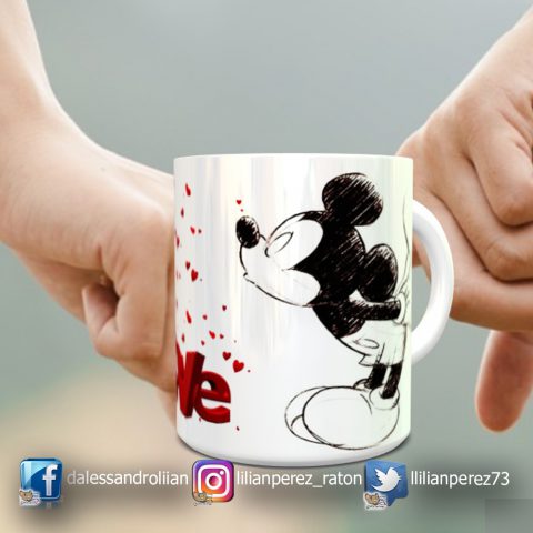 Taza San Valentin Mikey y Mini Love