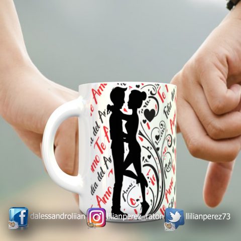 Taza San Valentín Amor Pareja Sombras