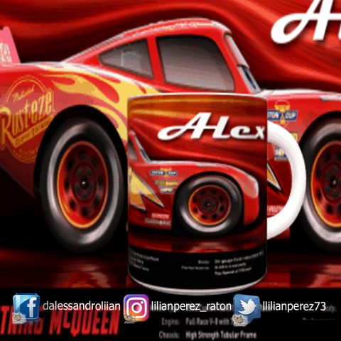 Taza Cars Tu Nombre Disney