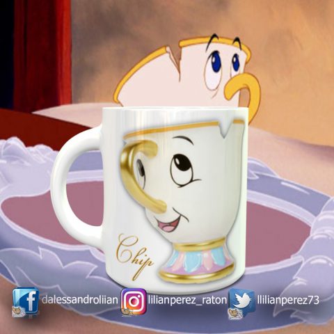 Taza Chip La bella y La Bestia