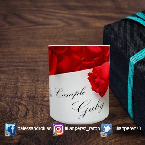 Taza Rosa Roja Con Texto